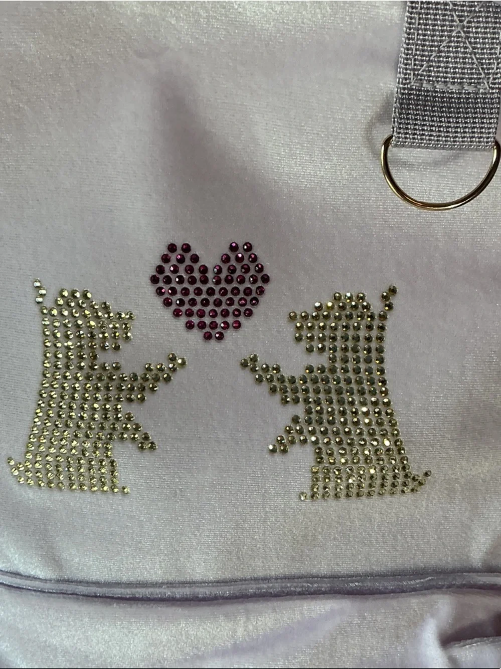 ⭐ Juicy Couture Y2K Pink Velour Backpack Rhinestone Logo Heart Coin Purse